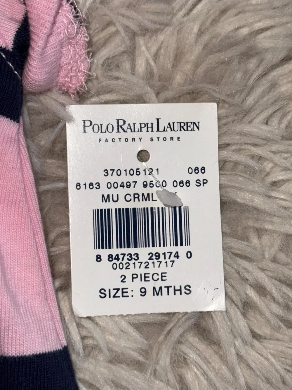 🐎 NWT Ralph Lauren Pink and Navy Striped Polo Dress w Matching Bloomers 9 months